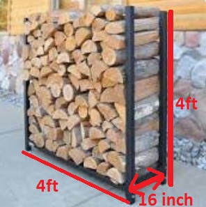 4 by 4 ft rack of kiln dried firewood 