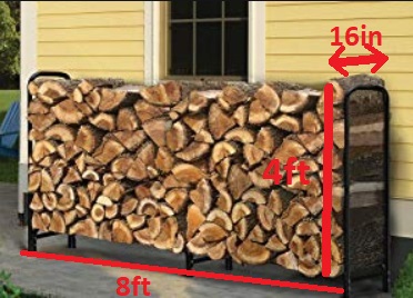 4 by 8 ft rack of kiln dried firewood